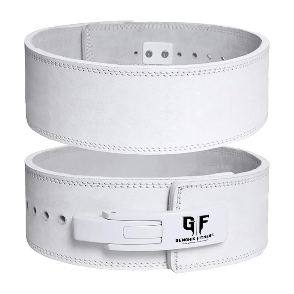 Lever Lifting Belt-White / White Lever Weightlifting Belt