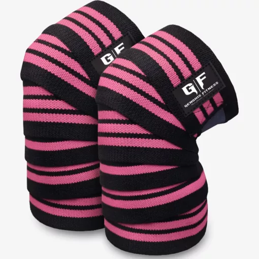Knee wraps Weightlifting Support-Pink-strips
