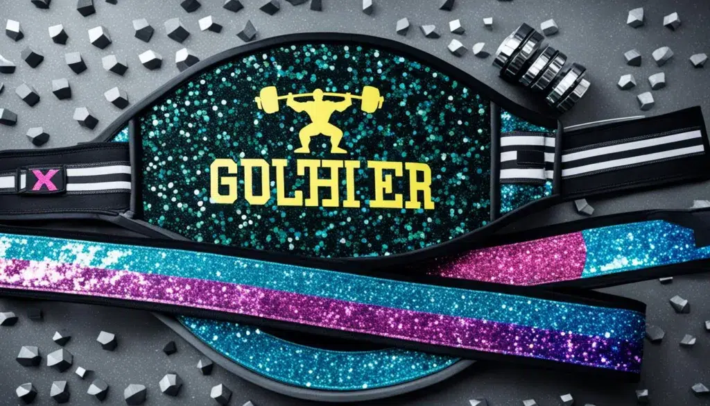 glitter weightlifting belt